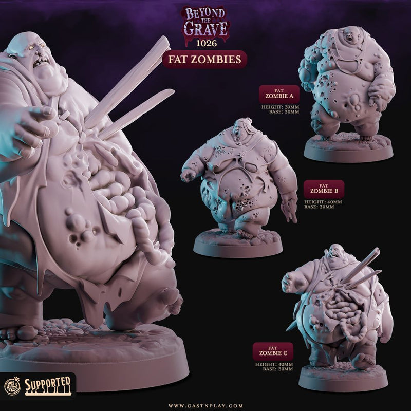Fat Zombies – Cast n Play 3D printed tabletop miniature