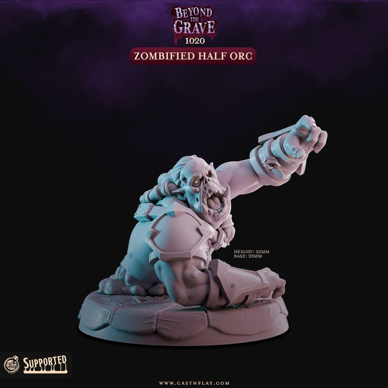Zombified Half-Orc – Cast n Play 3D printed tabletop miniature
