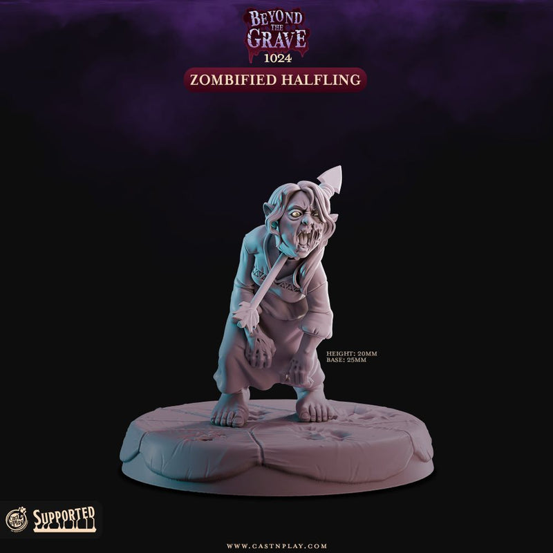 Zombified Halfling – Cast n Play 3D printed tabletop miniature