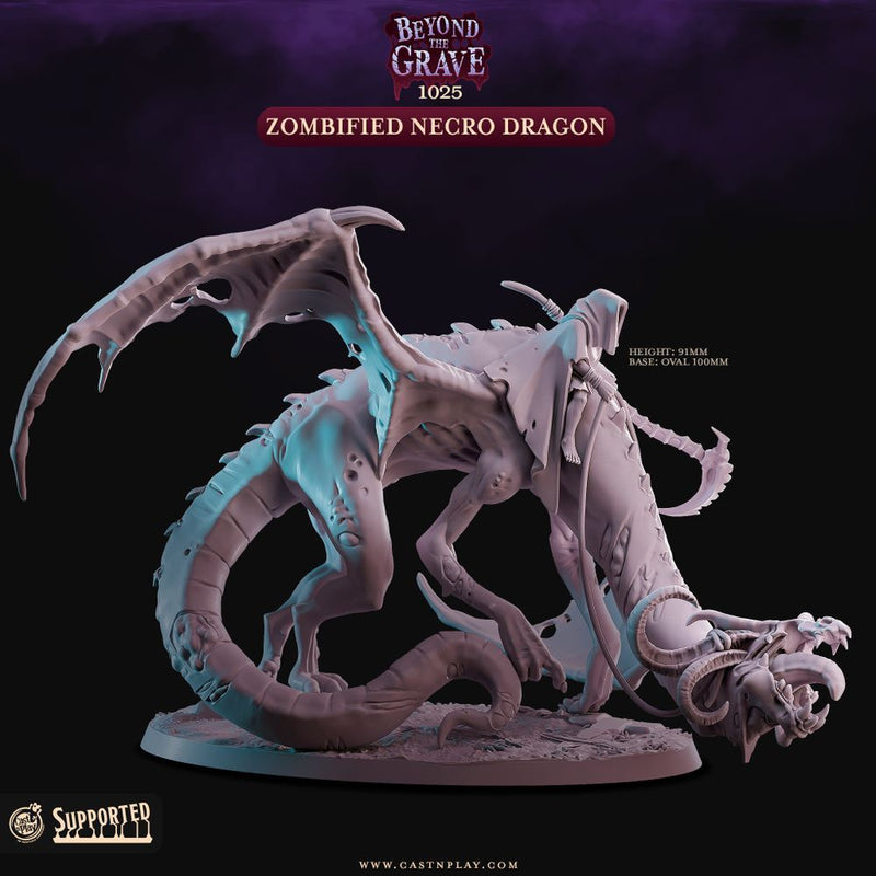 Zombified Necro-Dragon – Cast n Play 3D printed tabletop miniature