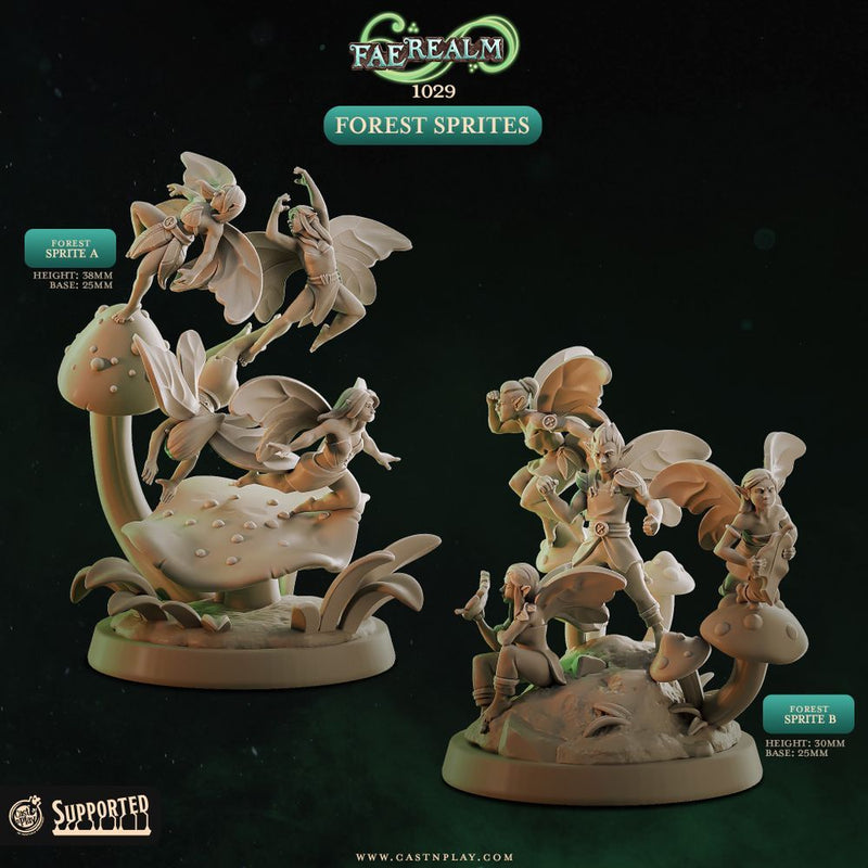 Forest Sprites – Cast n Play 3D printed tabletop miniature