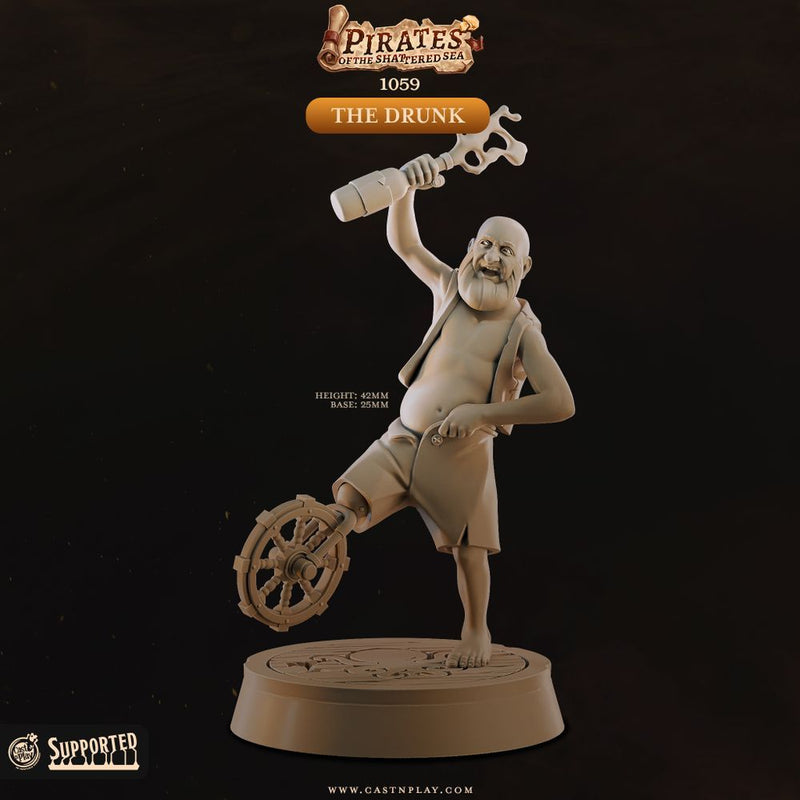 The Drunk Pirate – Cast n Play 3D printed tabletop miniature
