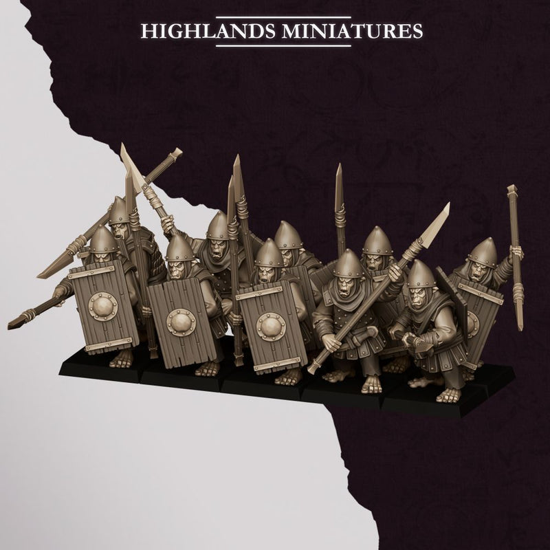 Hobgoblin Spearmen – Highlands Miniatures 3D printed tabletop miniature