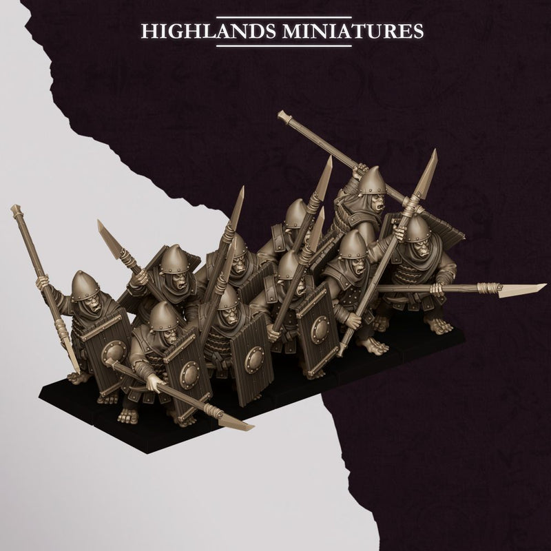 Hobgoblin Spearmen – Highlands Miniatures 3D printed tabletop miniature