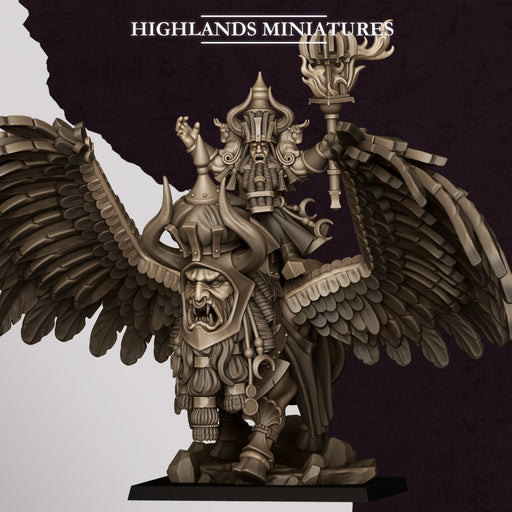 Great Sorcerer of Marduk on Lamassu – Highlands Miniatures 3D printed tabletop miniature