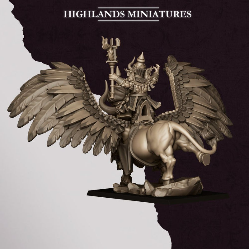 Great Sorcerer of Marduk on Lamassu – Highlands Miniatures 3D printed tabletop miniature