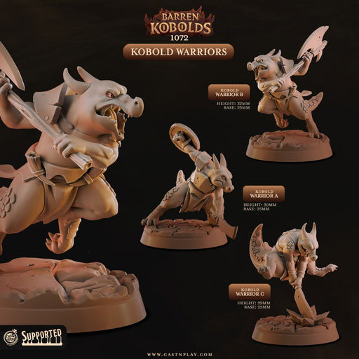 Kobold Warriors – Cast n Play 3D printed tabletop miniature
