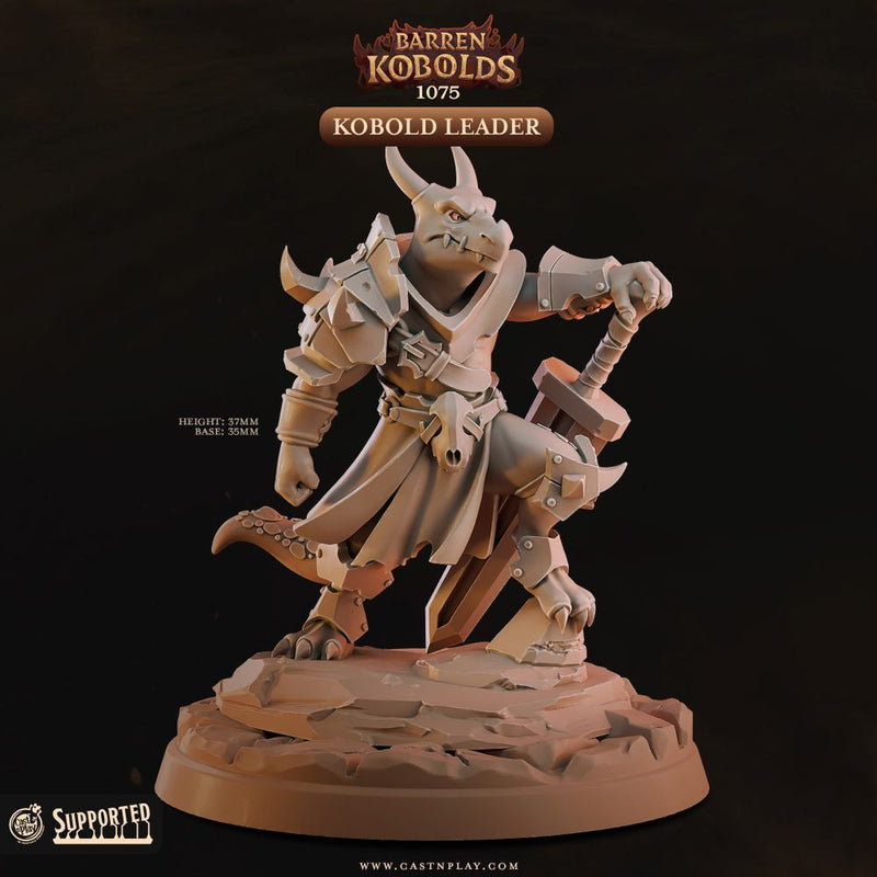 Kobold Leader – Cast n Play 3D printed tabletop miniature