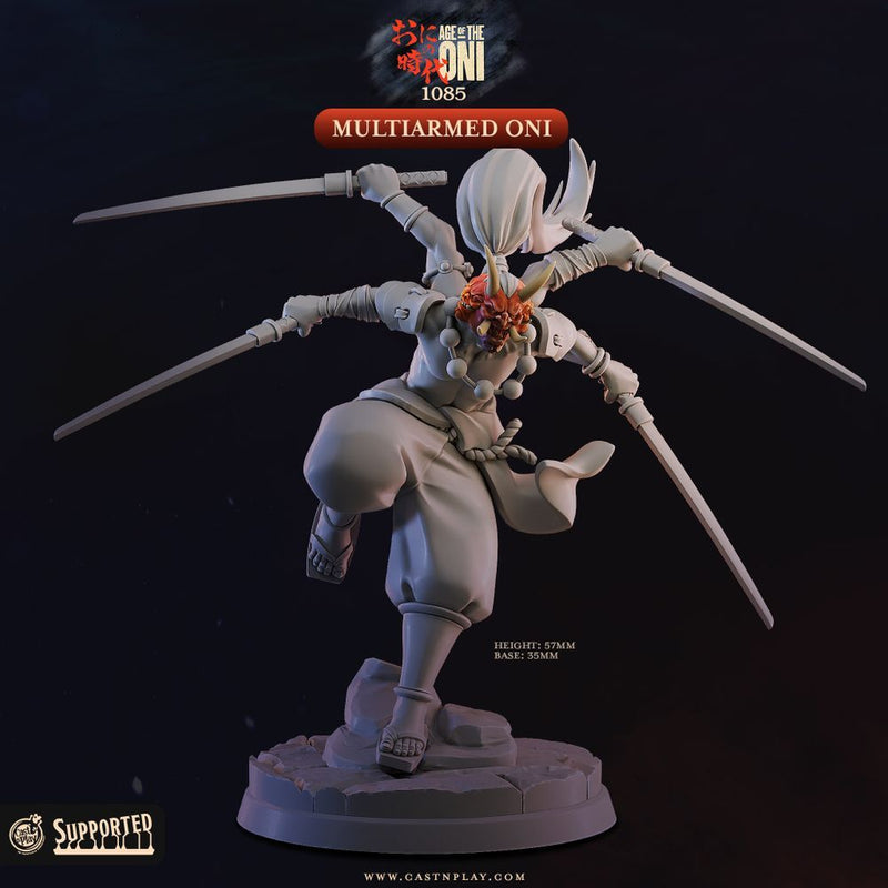 Multi-Armed Oni – Cast n Play 3D printed tabletop miniature