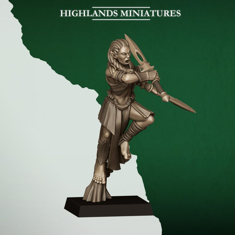 Feral Elf Bladesingers – Highlands Miniatures 3D printed tabletop miniature