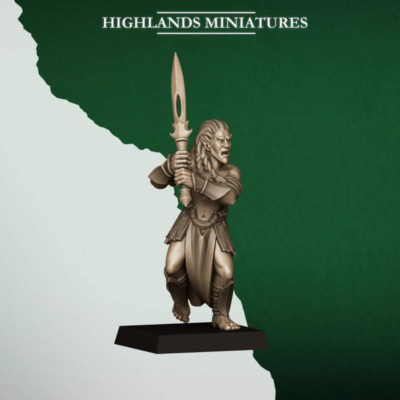 Feral Elf Bladesingers – Highlands Miniatures 3D printed tabletop miniature