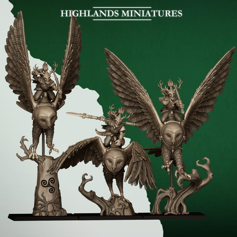 Great Owl Riders – Highlands Miniatures 3D printed tabletop miniature