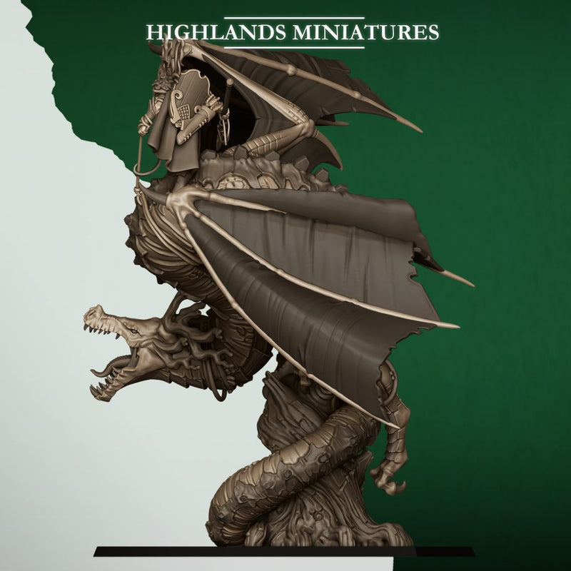Feral Elf Prince on Dragon – Highlands Miniatures 3D printed tabletop miniature
