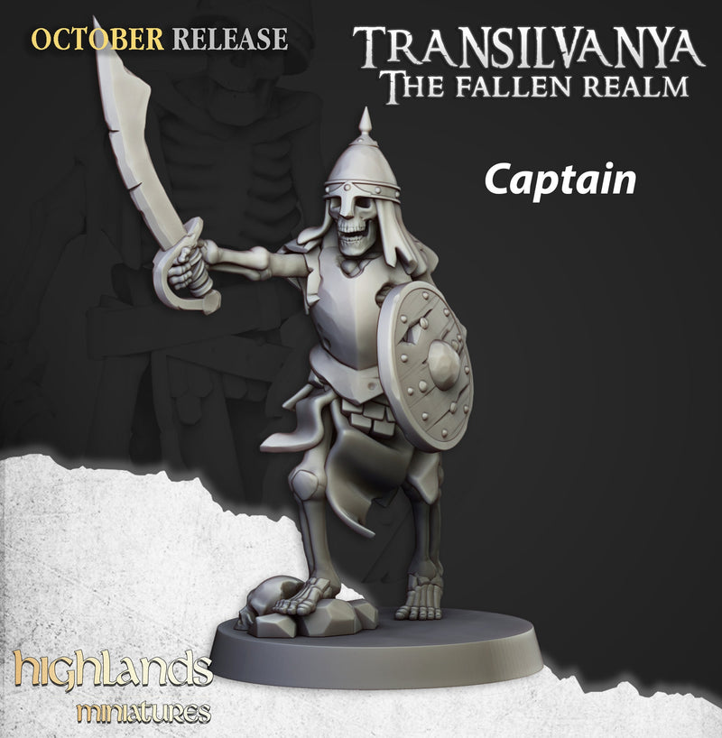 Skeleton Warrior Set - Highland Miniature | DnD | Undead | melee | 32mm | Pathfinder | Graveyard | TTRPG | Wargaming | Frostgrave