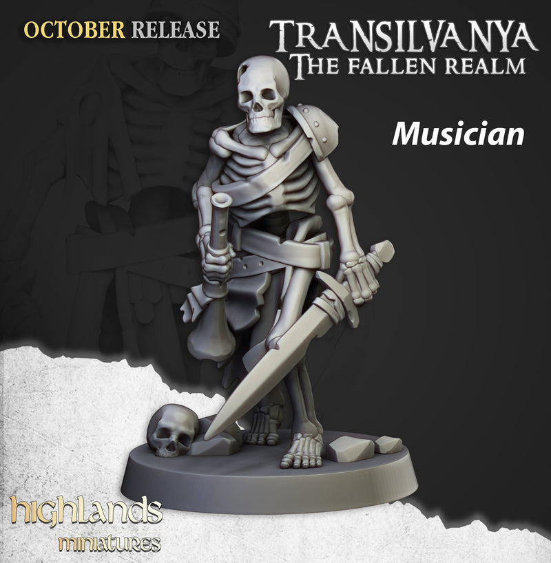 Skeleton Warrior Set - Highland Miniature | DnD | Undead | melee | 32mm | Pathfinder | Graveyard | TTRPG | Wargaming | Frostgrave