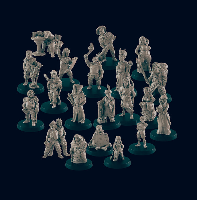 20 Human Villager Miniature Pack