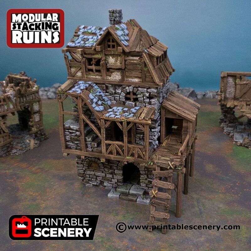 Ruined Gatehouse East Wing - Shadowfey Ruins, DnD, Pathfinder 15mm, 28 ...