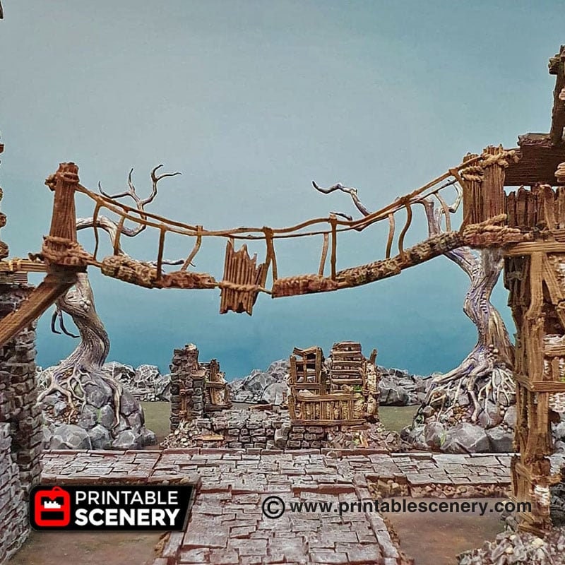 Inside Ropes Pathfinder 2e Rope Bridge - Shadowfey Ruins, DnD, Pathfinder, 15mm, 28mm, 32mm, warg ...