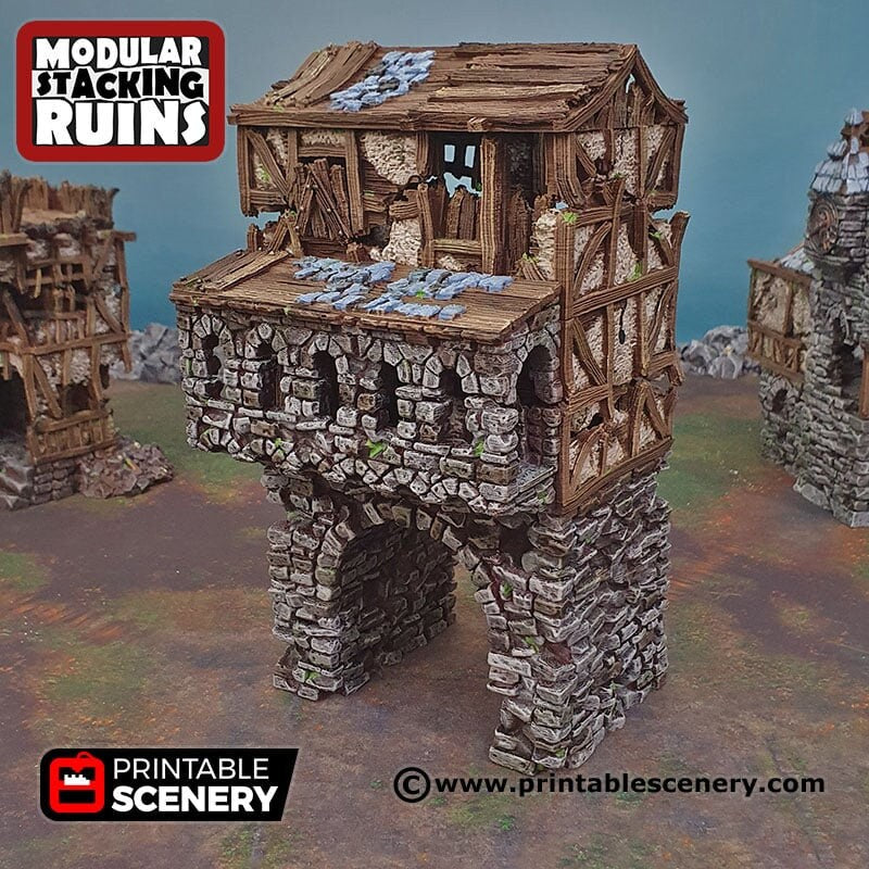 Ruined Gatehouse Entrance Gate - Shadowfey Ruins, DnD, Pathfinder 15mm ...