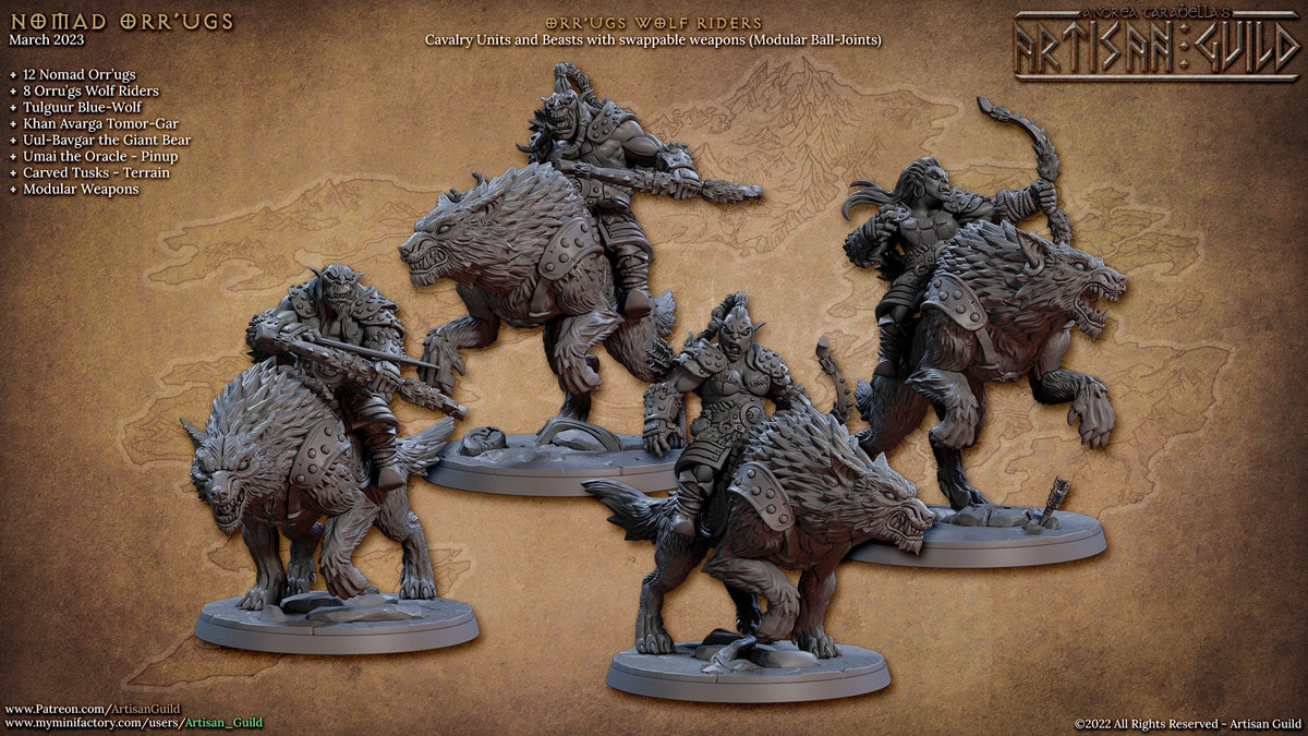 Pathfinde Rember Orr'ugs Wolf Riders - Artisan Guild | Wolf | Fantasy | DnD | Pathfinde ...