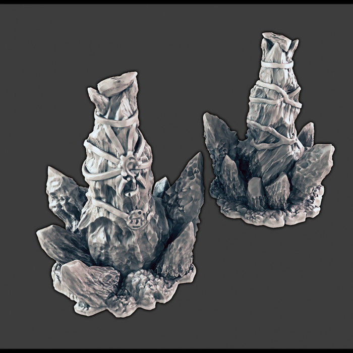 Icy Totems and Rocky Cairn