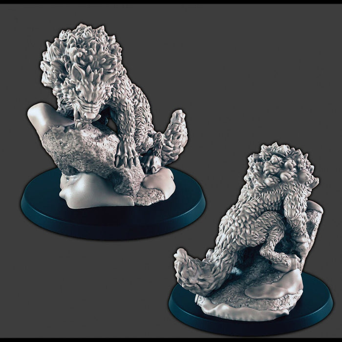 Winter Wolf - DND mini - EC3D Wintertide, Winter Miniature | Frost | Animal | Cold | 32mm | Snow | Arctic | Pathfinder | Large | Warg