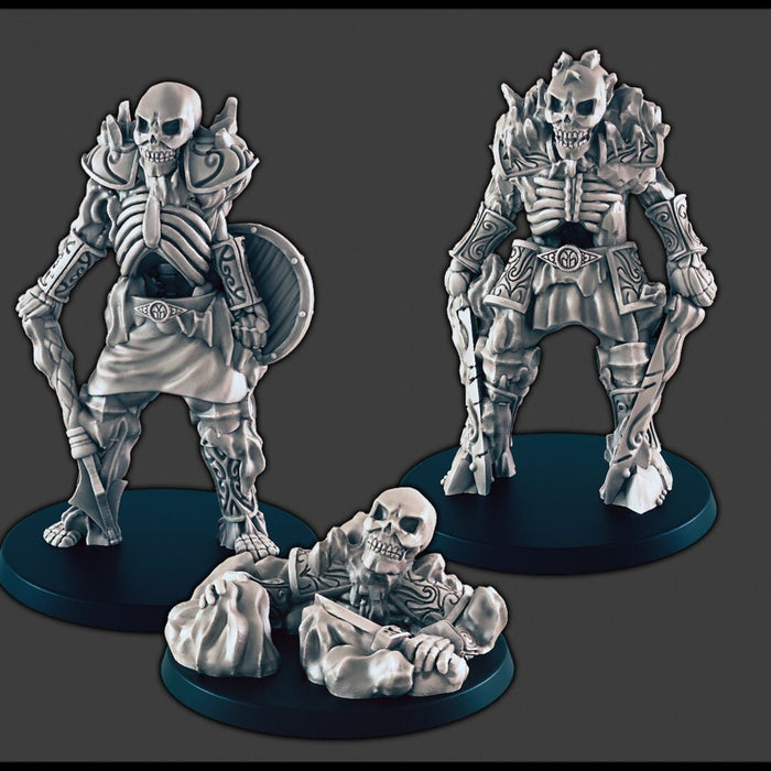 Frost / Frozen Skeletons - DND mini - EC3D Wintertide, Winter Miniature | Monster | Cold | 32mm | Snow | Arctic | Undead | Necromancer