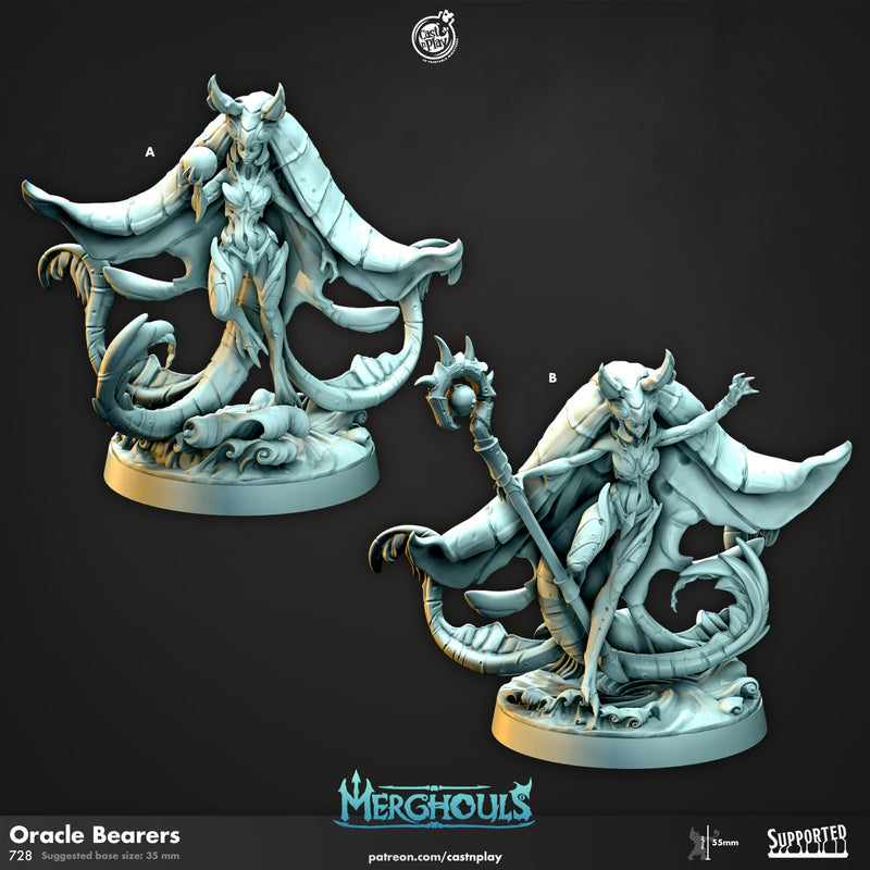 Merfolk Oracle Oracle Bearers - dnd and wargaming miniature - Merfolk, Mermaid, Trito ...