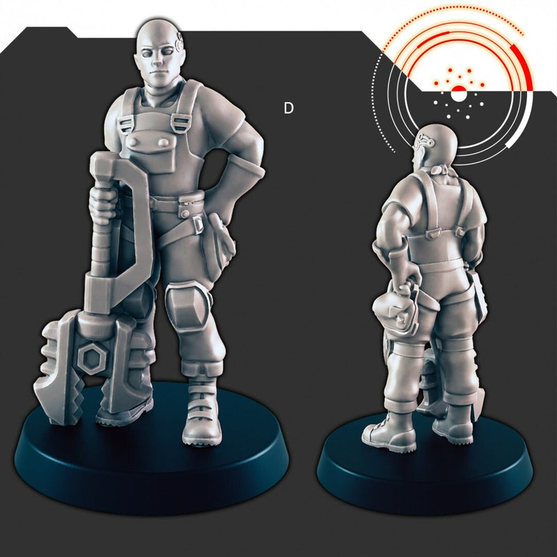 Sci-Fi Dock Workers and Pilots mini set