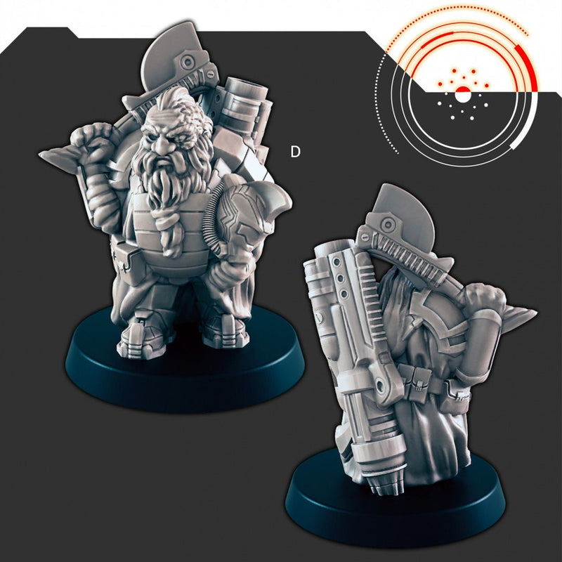 Sci-fi Space Dwarves mini set