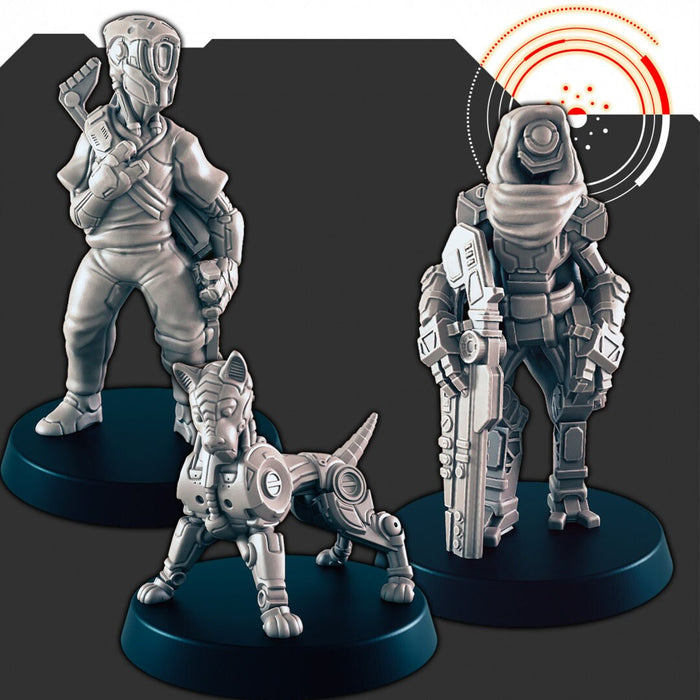 Sci-fi Droid Hunters and Cyber Pooch mini set