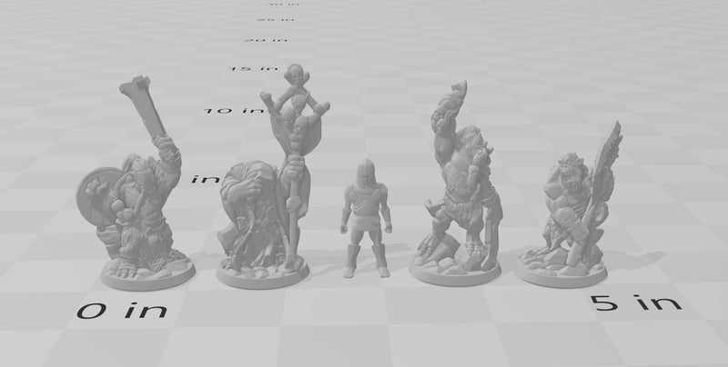 4 Orc Warriors dnd Mini Set