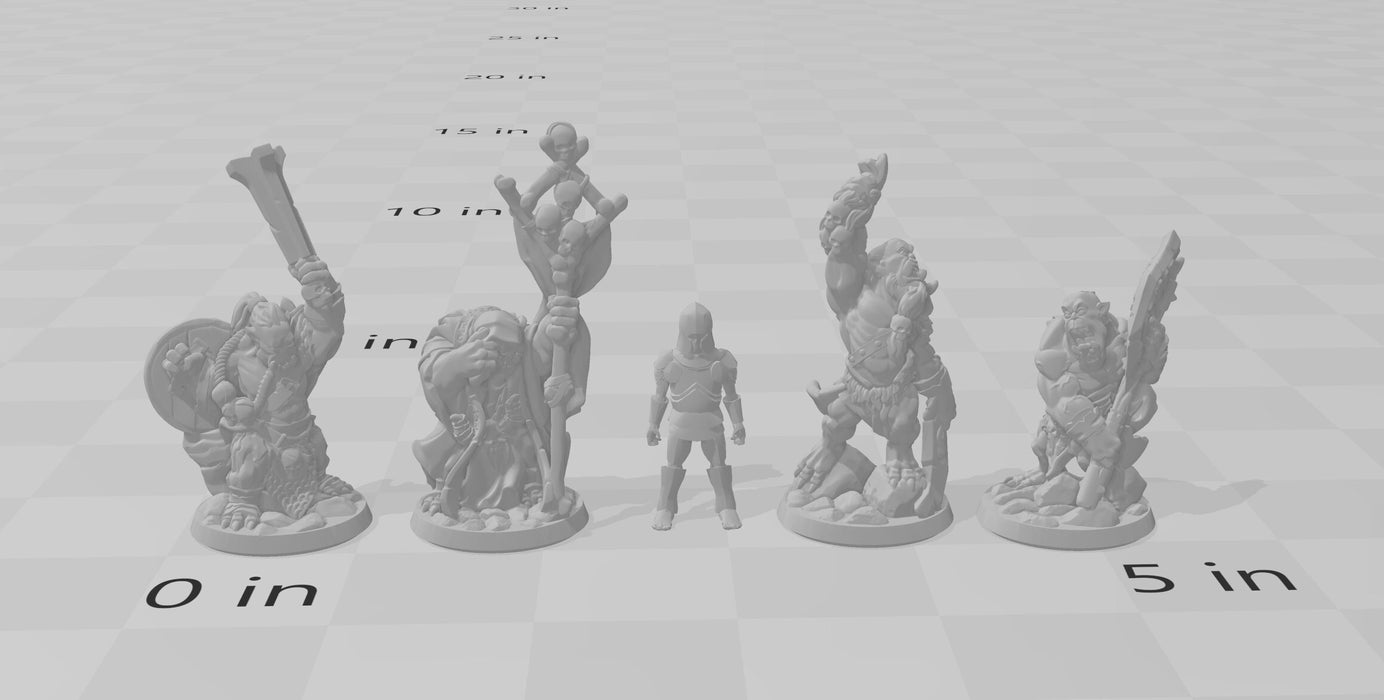 4 Orc Warriors dnd Mini Set