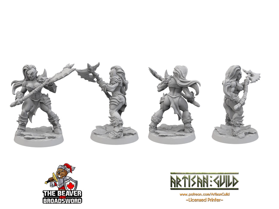 6 Orc Barbarian dnd mini set