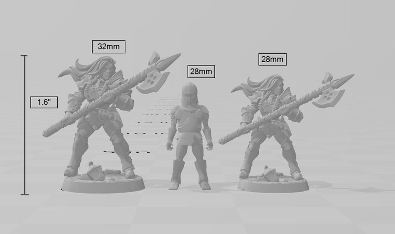 Female Human Fighter with polearm