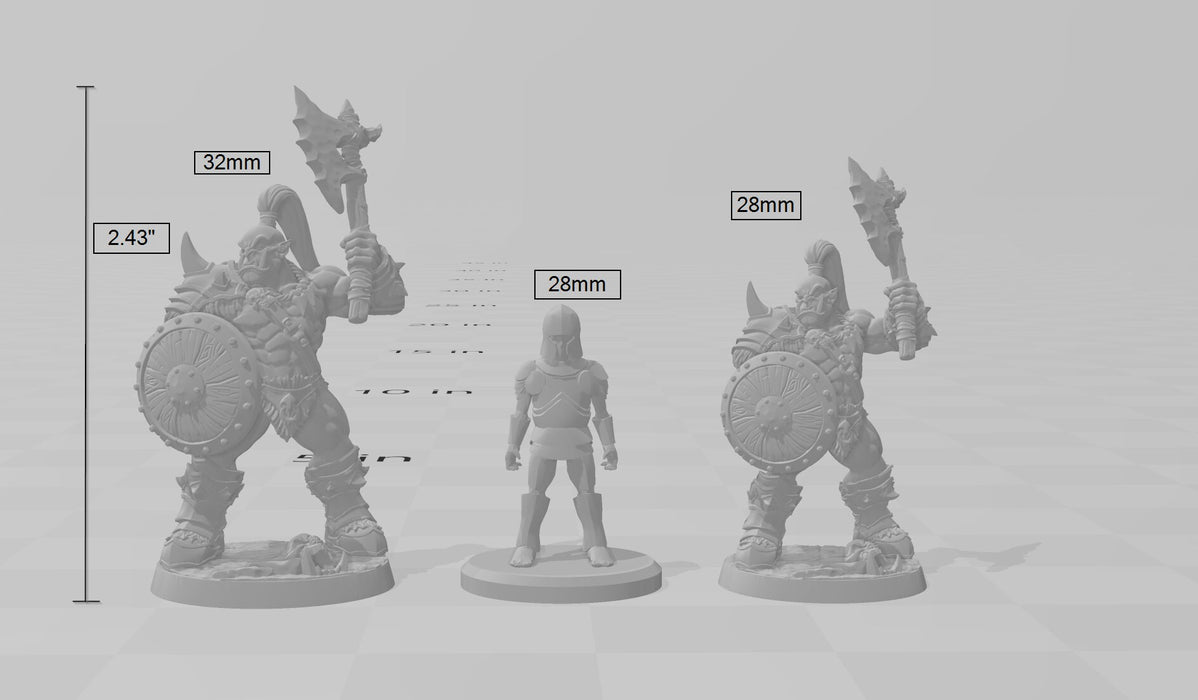 6 Orc Barbarian dnd mini set