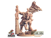 Yoshigruzu, Orc Clan Leader dnd mini - Artisan Guild | Half-Orc | Demon | Male | Barbarian | Pathfinder | Monk, Wargaming, Fighter, Samurai