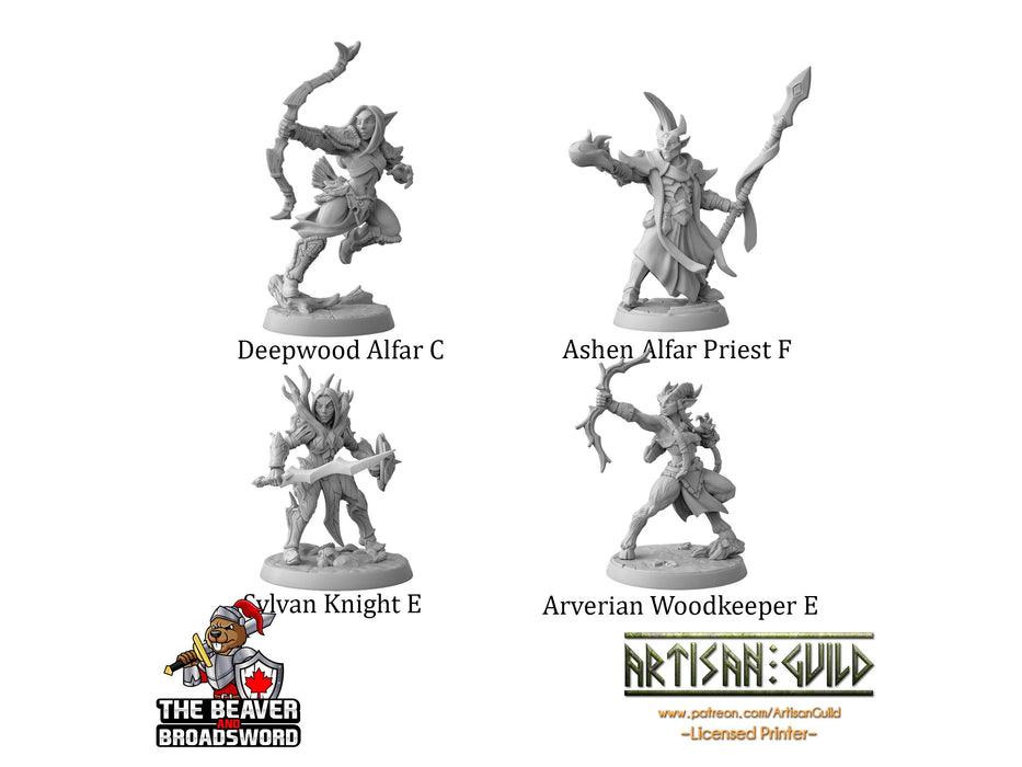 DnD 16 Elf Mini Variety Pack #1 - Artisan Guild | Elves | Ranger | Fighter | Rogue | Bundle | Pack | Barbarian | Wood | High | Drow | Unit