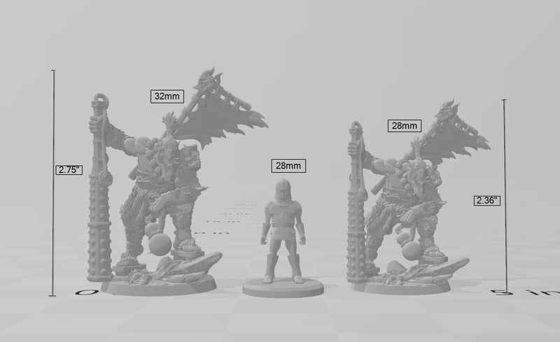 Yoshigruzu, Orc Clan Leader dnd mini - Artisan Guild | Half-Orc | Demon | Male | Barbarian | Pathfinder | Monk, Wargaming, Fighter, Samurai