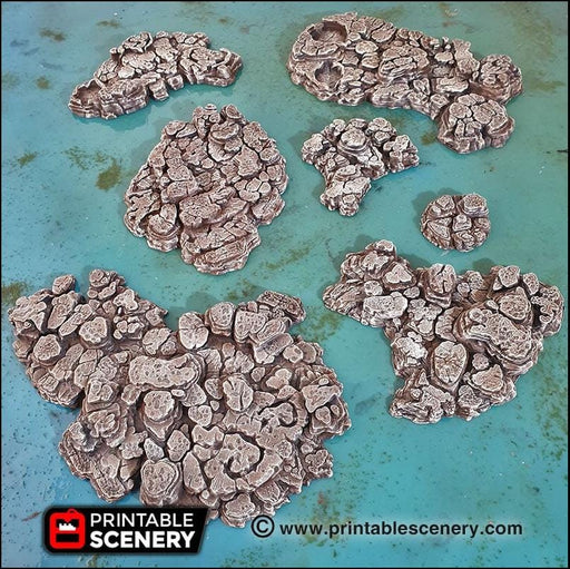 Grotto Floors - Printable Scenery | DnD | Clorehaven | Cave | Dungeon | Scene | Scatter | Wargaming | Terrain | Pathfinder | 28mm 15mm 32mm