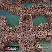 Grotto Tunnels - Printable Scenery | DnD | Clorehaven | Cave | Dungeon | Scene | Scatter Terrain | Wargaming | Pathfinder | 28mm 15mm 32mm