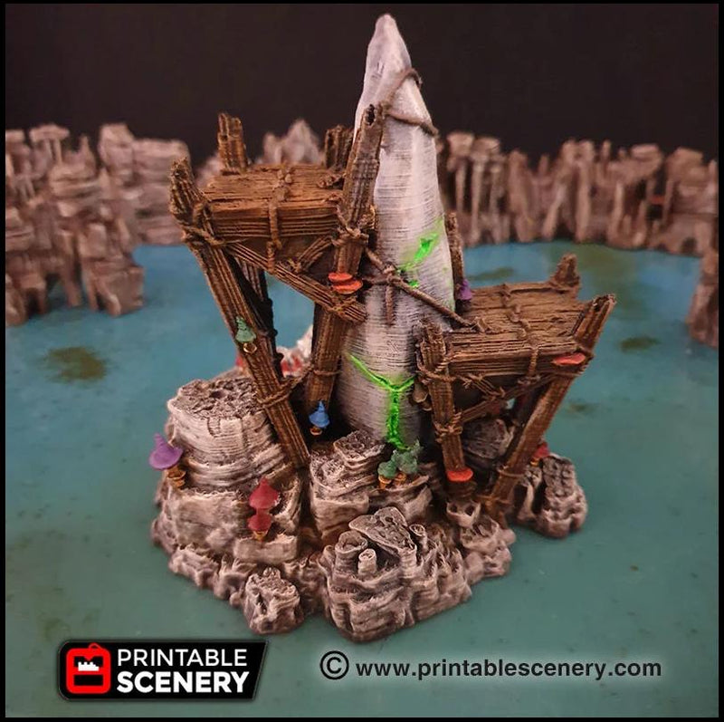 Moon Shrine - Printable Scenery | DnD | Goblin Grotto | Cave | Dungeon | Scene | Scatter Terrain | Wargaming | Pathfinder | 28mm 15mm 32mm