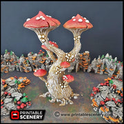 Magic Mushrooms Tree Set - Printable Scenery | DnD | Cave | Swamp | Trees | Scatter Terrain | Wargaming | Goblin Grotto | 28mm 15mm 32mm