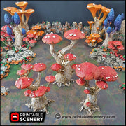 Magic Mushrooms Tree Set - Printable Scenery | DnD | Cave | Swamp | Trees | Scatter Terrain | Wargaming | Goblin Grotto | 28mm 15mm 32mm