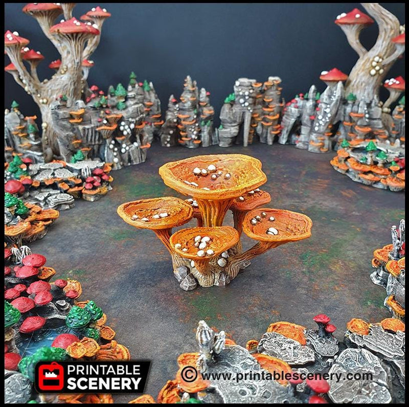 Lantern Clusters Mushroom Set - Printable Scenery | DnD | Cave | Swamp | Trees | Scatter Terrain | Wargaming, Goblin Grotto | 28mm 15mm 32mm