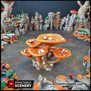 Lantern Clusters Mushroom Set - Printable Scenery | DnD | Cave | Swamp | Trees | Scatter Terrain | Wargaming, Goblin Grotto | 28mm 15mm 32mm