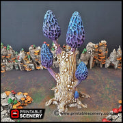 Mesmerizing Morels Mushroom Tree Set - Printable Scenery | DnD | Cave | Swamp | Scatter Terrain | Wargaming | Goblin Grotto | 28mm 15mm 32mm