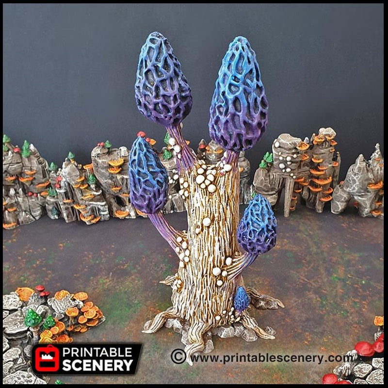 Mesmerizing Morels Mushroom Tree Set - Printable Scenery | DnD | Cave | Swamp | Scatter Terrain | Wargaming | Goblin Grotto | 28mm 15mm 32mm