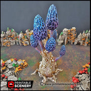 Mesmerizing Morels Mushroom Tree Set - Printable Scenery | DnD | Cave | Swamp | Scatter Terrain | Wargaming | Goblin Grotto | 28mm 15mm 32mm