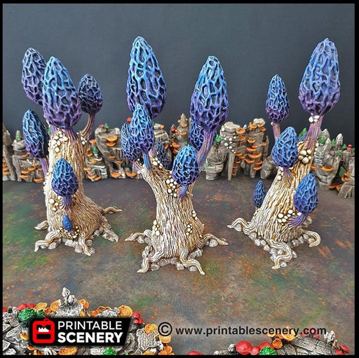 Mesmerizing Morels Mushroom Tree Set - Printable Scenery | DnD | Cave | Swamp | Scatter Terrain | Wargaming | Goblin Grotto | 28mm 15mm 32mm